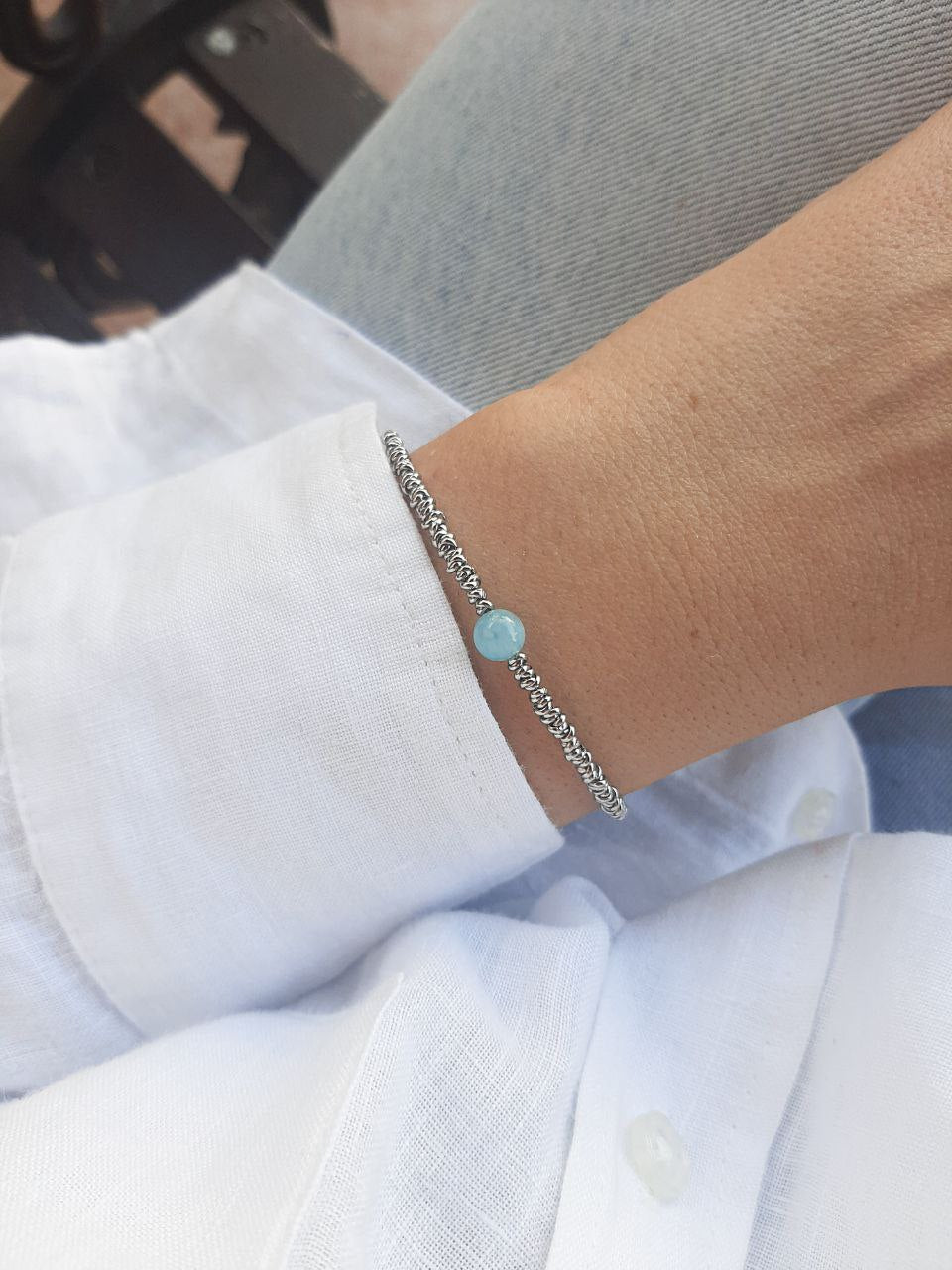 Bracciale Micro & pietra di Acquamarina